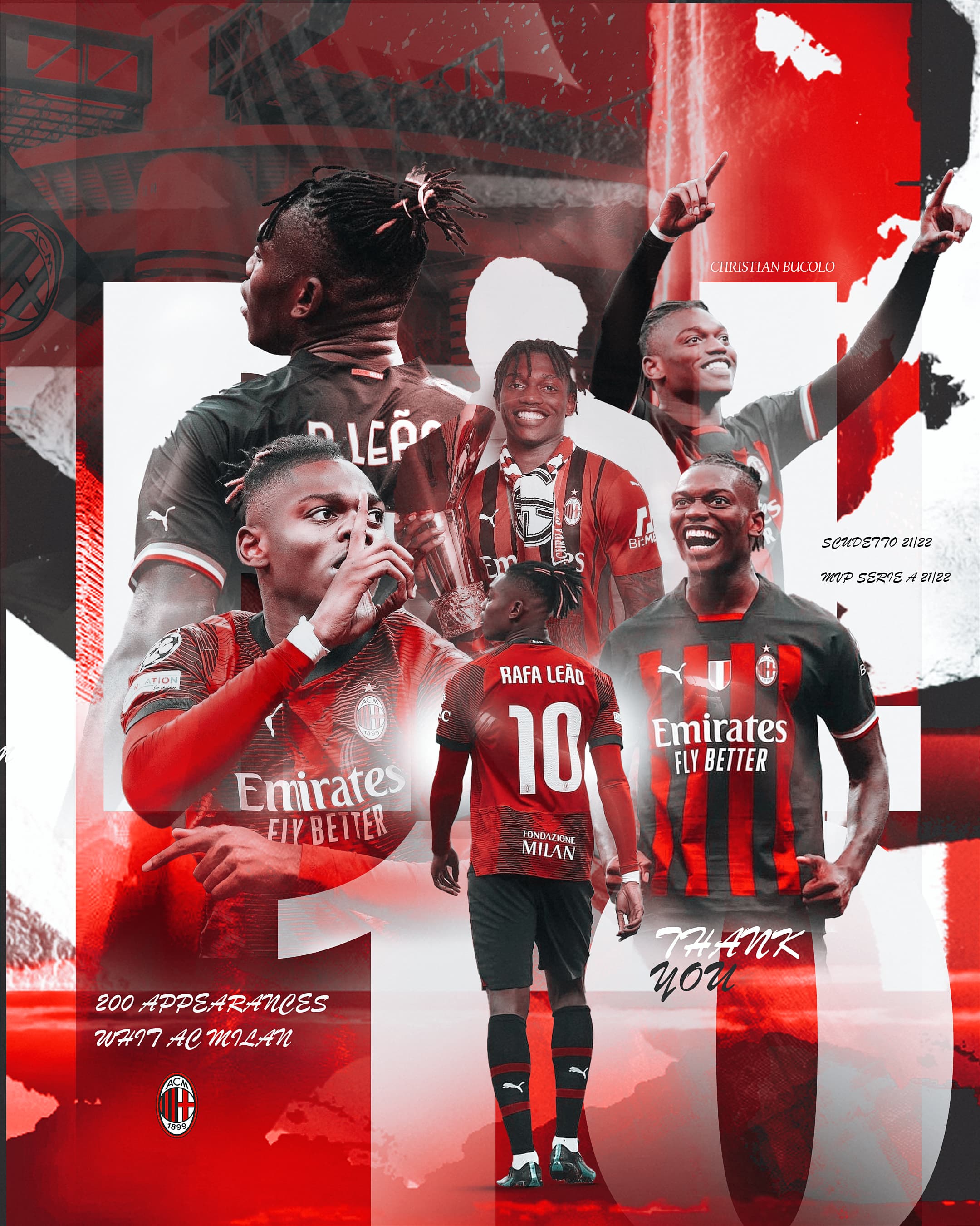 200 appearances whit a.c Milan (Leao)